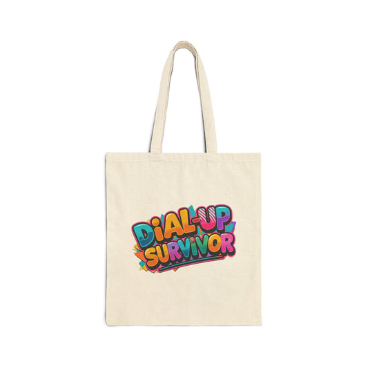 Canvas Tote Bag for Dial-Up Survivors - Vintage Tech Nostalgia