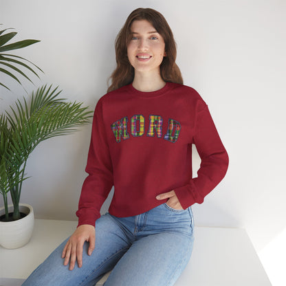 Colorful Word Sweatshirt, Cozy Graphic Pullover, Unisex Crewneck, Perfect for Casual Wear, Gift Idea for Friends, Back to School
