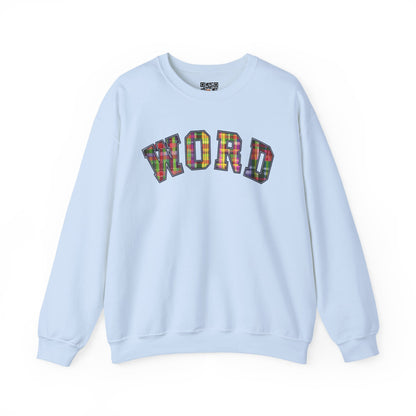 Colorful Word Sweatshirt, Cozy Graphic Pullover, Unisex Crewneck, Perfect for Casual Wear, Gift Idea for Friends, Back to School