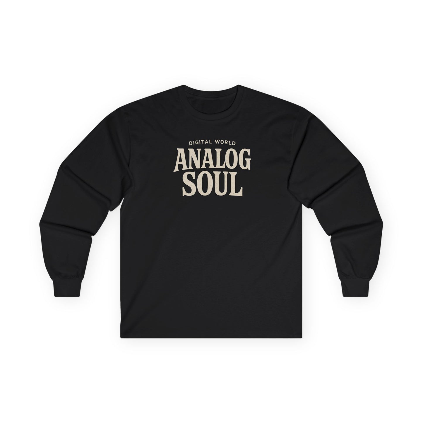 Personalize Digital World Analog Soul Long Sleeve Tee with Birth Year or Name Unisex Ultra Cotton Long Sleeve Tee
