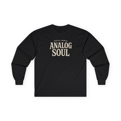 Personalize Digital World Analog Soul Long Sleeve Tee with Birth Year or Name Unisex Ultra Cotton Long Sleeve Tee