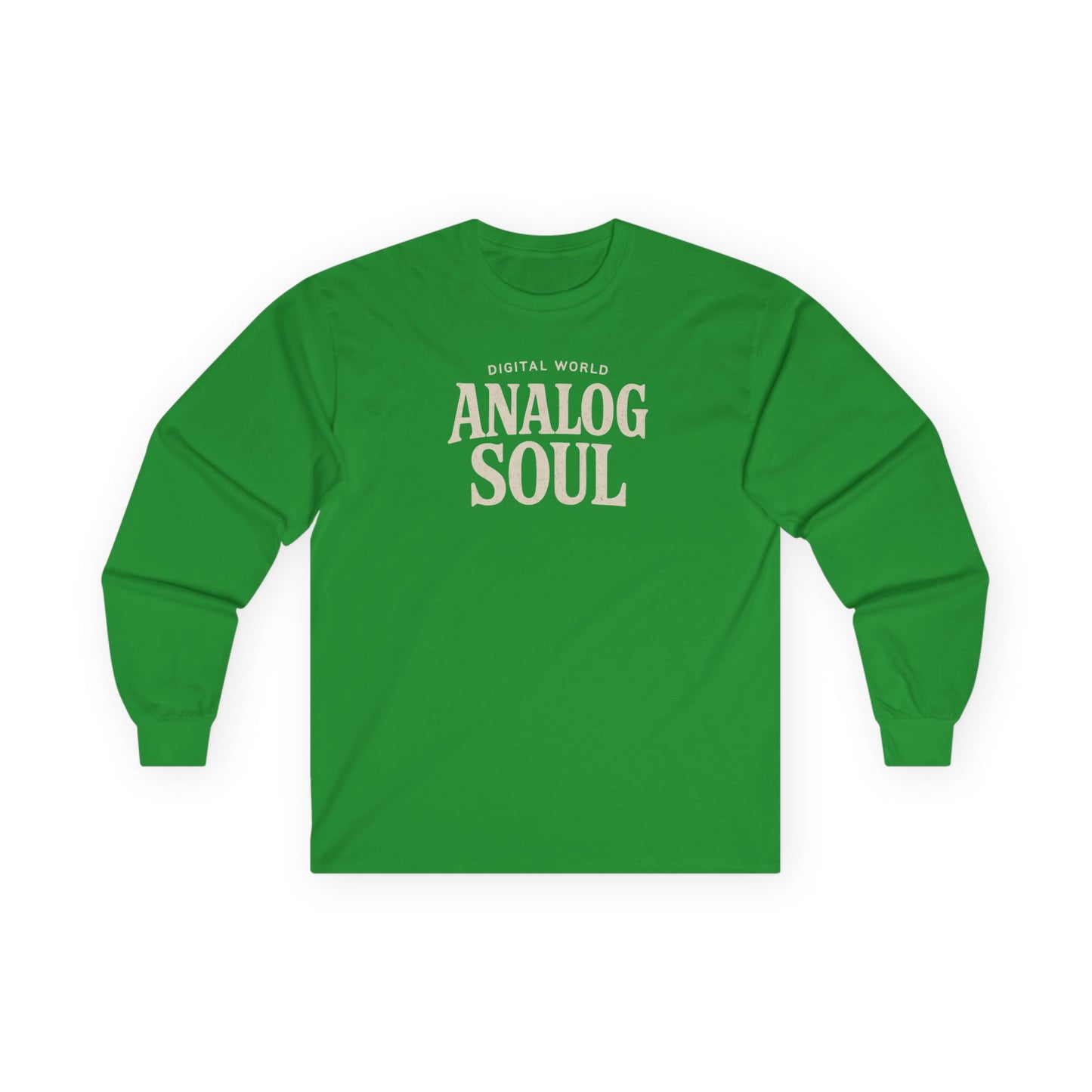 Personalize Digital World Analog Soul Long Sleeve Tee with Birth Year or Name Unisex Ultra Cotton Long Sleeve Tee