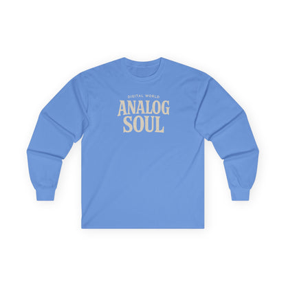 Personalize Digital World Analog Soul Long Sleeve Tee with Birth Year or Name Unisex Ultra Cotton Long Sleeve Tee
