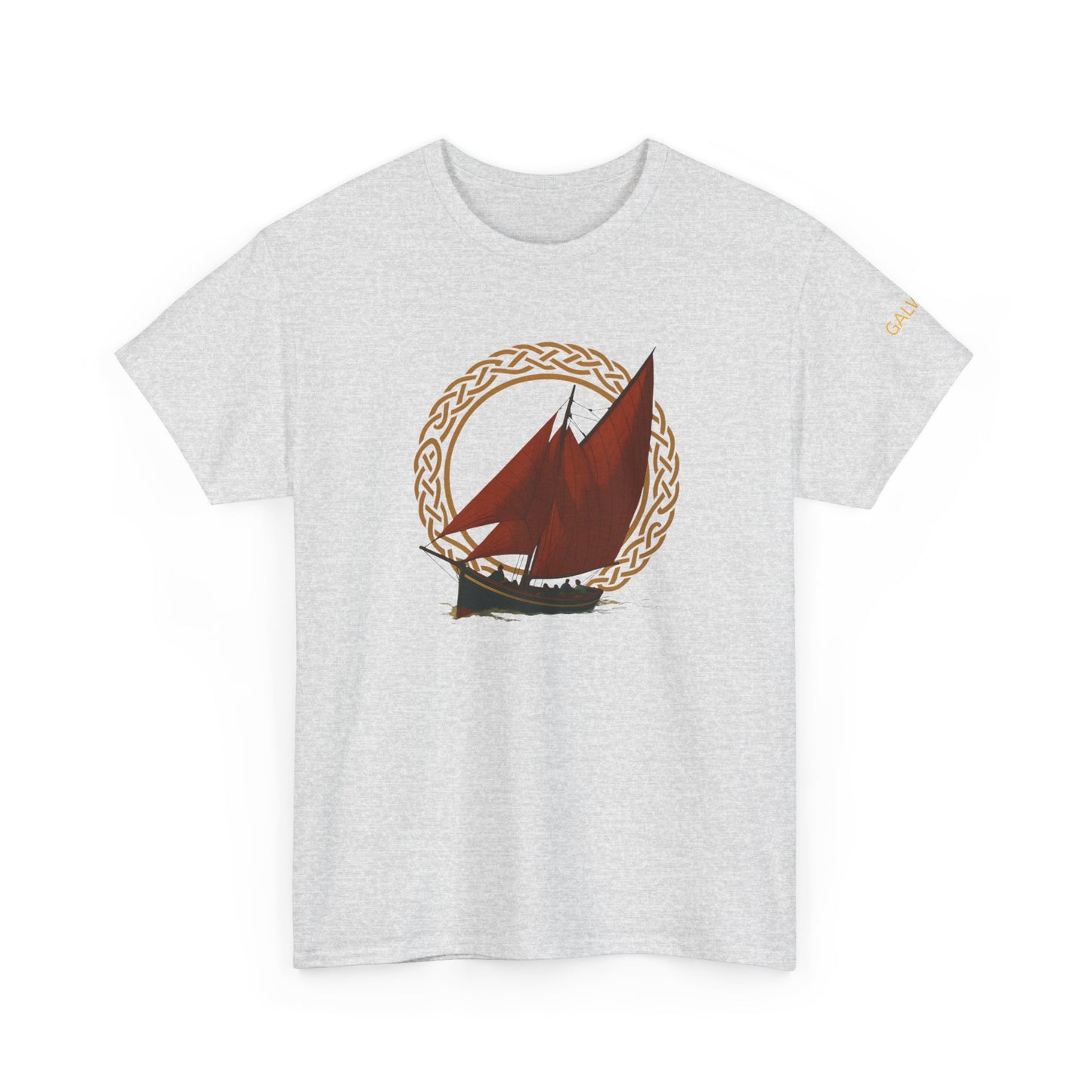Galway Hooker Nautical T‑Shirt — "Heritage Sails On" Personalized Back & Sleeve Tee