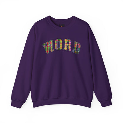 Colorful Word Sweatshirt, Cozy Graphic Pullover, Unisex Crewneck, Perfect for Casual Wear, Gift Idea for Friends, Back to School