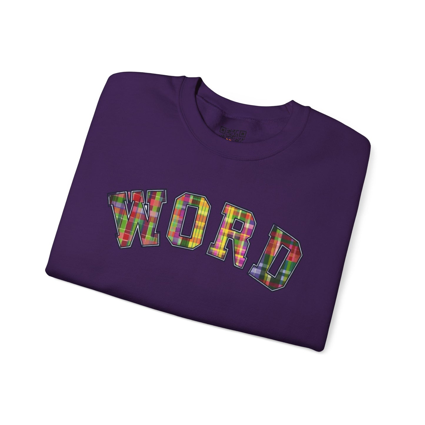 Colorful Word Sweatshirt, Cozy Graphic Pullover, Unisex Crewneck, Perfect for Casual Wear, Gift Idea for Friends, Back to School