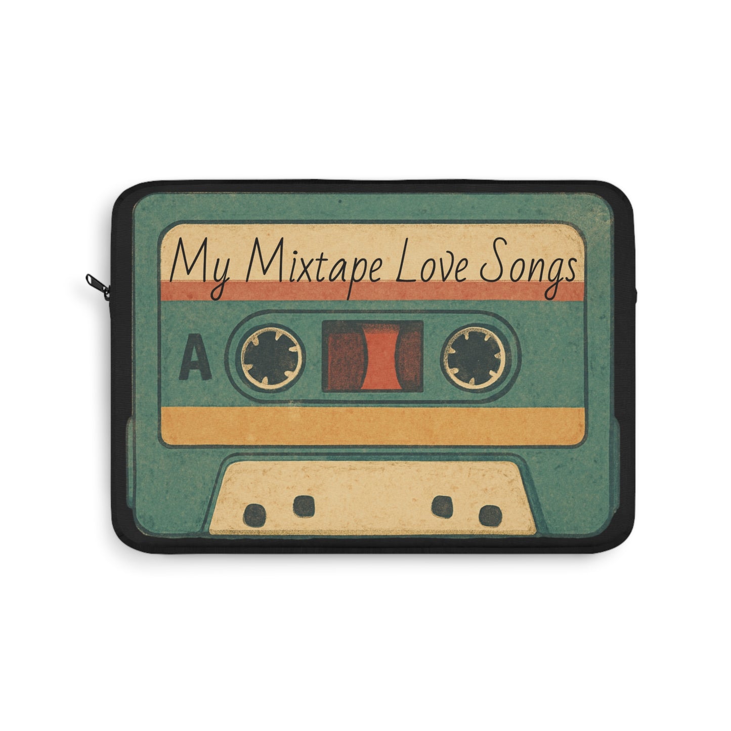 80s Cassette Laptop Sleeve — Personalized Mixtape Name, Retro Tech Gift for Geeks