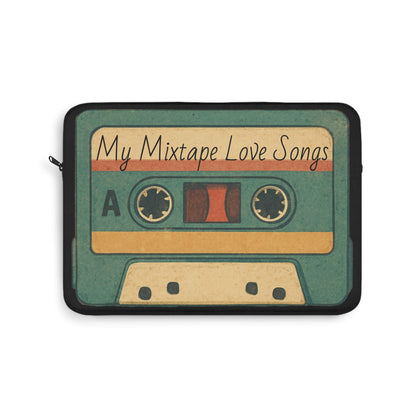80s Cassette Laptop Sleeve — Personalized Mixtape Name, Retro Tech Gift for Geeks