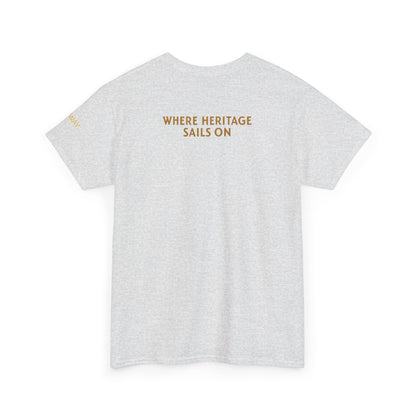 Galway Hooker Nautical T‑Shirt — "Heritage Sails On" Personalized Back & Sleeve Tee