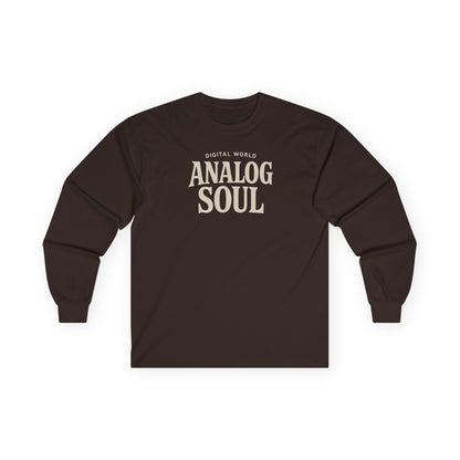 Personalize Digital World Analog Soul Long Sleeve Tee with Birth Year or Name Unisex Ultra Cotton Long Sleeve Tee