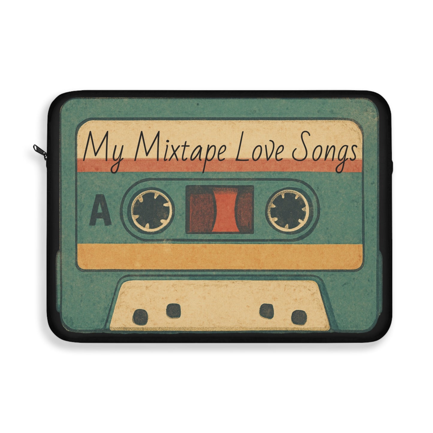 80s Cassette Laptop Sleeve — Personalized Mixtape Name, Retro Tech Gift for Geeks