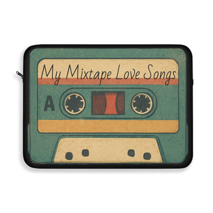 80s Cassette Laptop Sleeve — Personalized Mixtape Name, Retro Tech Gift for Geeks