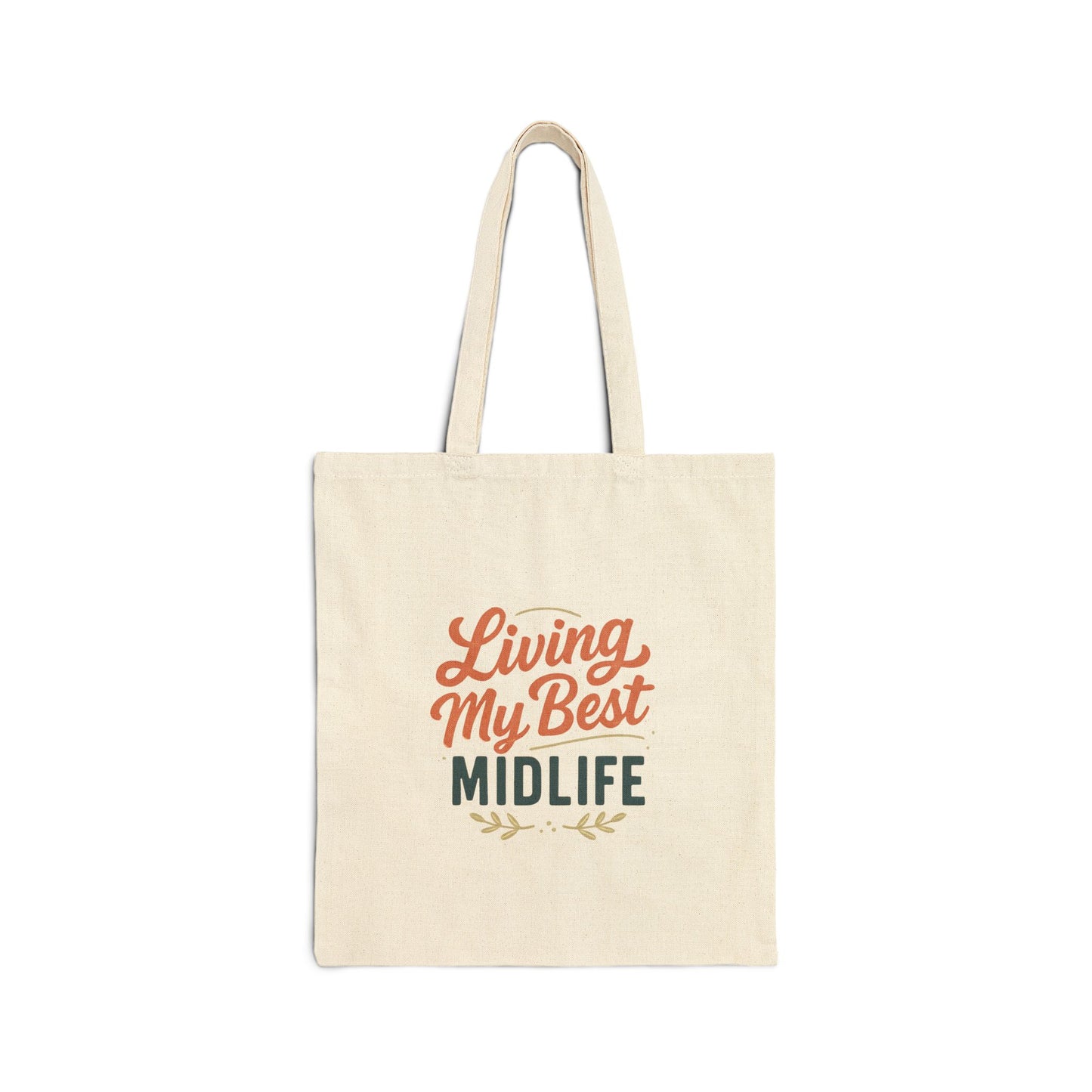Living My Best Midlife Tote Bag - Personalized Cotton Canvas, Great for Everyday Use, Gifts, Shopping, Eco-Friendly, Midlife Celebration