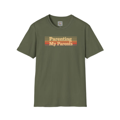 Parenting My Parents Retro T-Shirt — Personalize the Back (Caregiver Tee)
