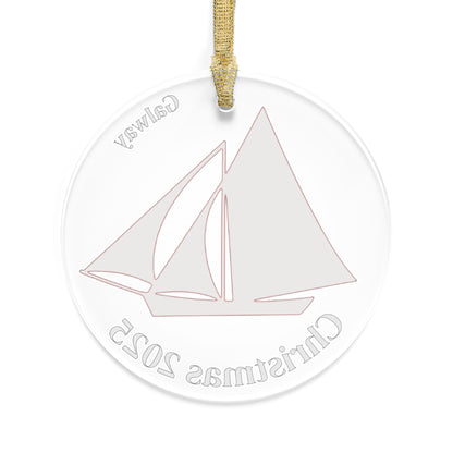 Galway Hooker Acrylic Ornaments for Christmas 2025, Personalized Holiday Decor, Unique Gifts, Nautical Ornament, Sailboat Keepsake