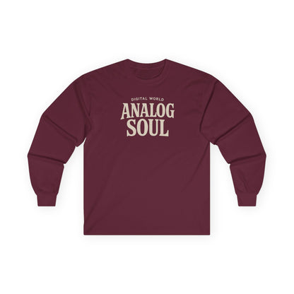 Personalize Digital World Analog Soul Long Sleeve Tee with Birth Year or Name Unisex Ultra Cotton Long Sleeve Tee
