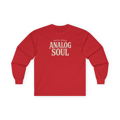 Personalize Digital World Analog Soul Long Sleeve Tee with Birth Year or Name Unisex Ultra Cotton Long Sleeve Tee