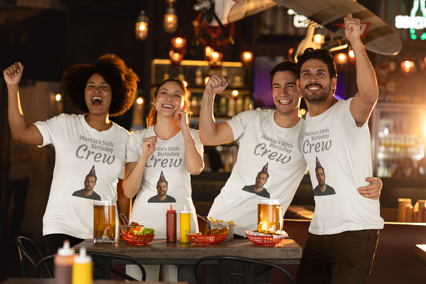 Personalized Birthday Photo T-Shirt — Custom Name & Message