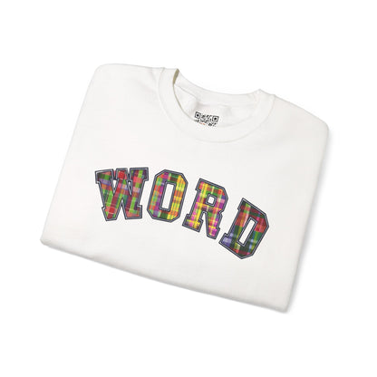 Colorful Word Sweatshirt, Cozy Graphic Pullover, Unisex Crewneck, Perfect for Casual Wear, Gift Idea for Friends, Back to School