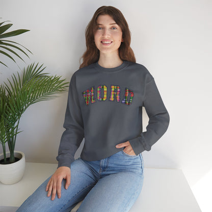 Colorful Word Sweatshirt, Cozy Graphic Pullover, Unisex Crewneck, Perfect for Casual Wear, Gift Idea for Friends, Back to School