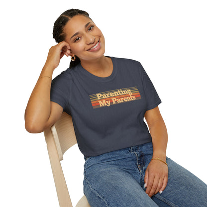 Parenting My Parents Retro T-Shirt — Personalize the Back (Caregiver Tee)