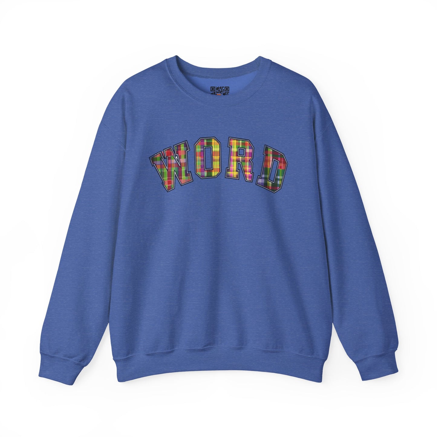 Colorful Word Sweatshirt, Cozy Graphic Pullover, Unisex Crewneck, Perfect for Casual Wear, Gift Idea for Friends, Back to School