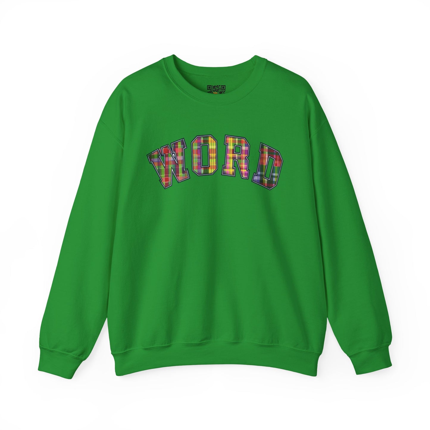 Colorful Word Sweatshirt, Cozy Graphic Pullover, Unisex Crewneck, Perfect for Casual Wear, Gift Idea for Friends, Back to School
