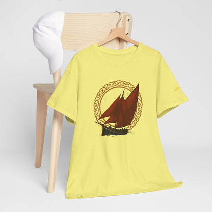 Galway Hooker Nautical T‑Shirt — "Heritage Sails On" Personalized Back & Sleeve Tee