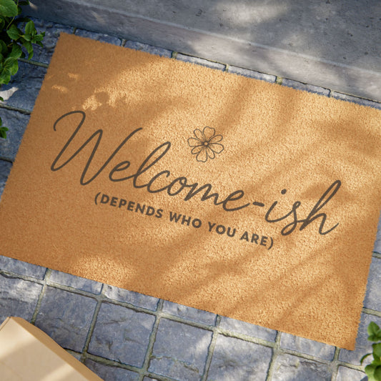 Humorous Welcome Doormat, Fun Entryway Decor, Housewarming Gift, Quirky Home Accessory, Indoor/Outdoor Rug Welcome-ish Midlife