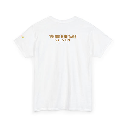 Galway Hooker Nautical T‑Shirt — "Heritage Sails On" Personalized Back & Sleeve Tee