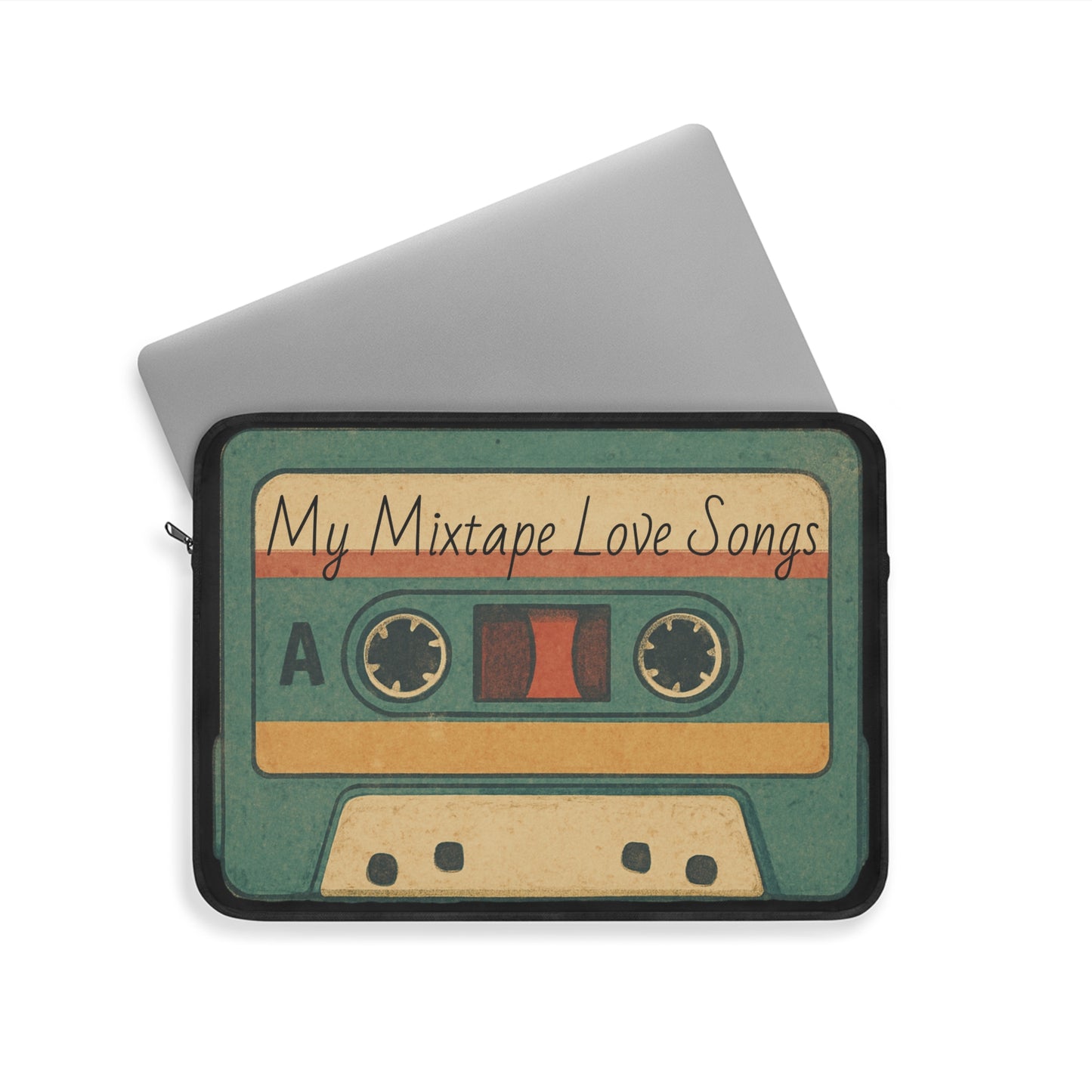 80s Cassette Laptop Sleeve — Personalized Mixtape Name, Retro Tech Gift for Geeks
