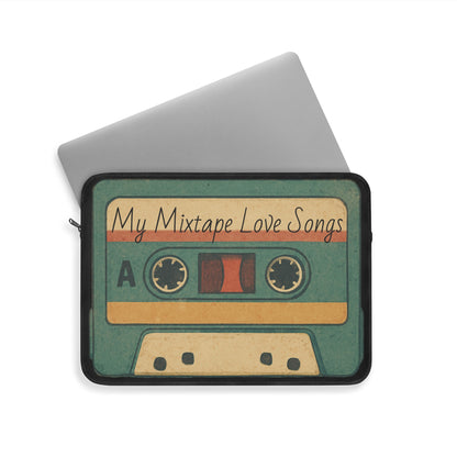 80s Cassette Laptop Sleeve — Personalized Mixtape Name, Retro Tech Gift for Geeks