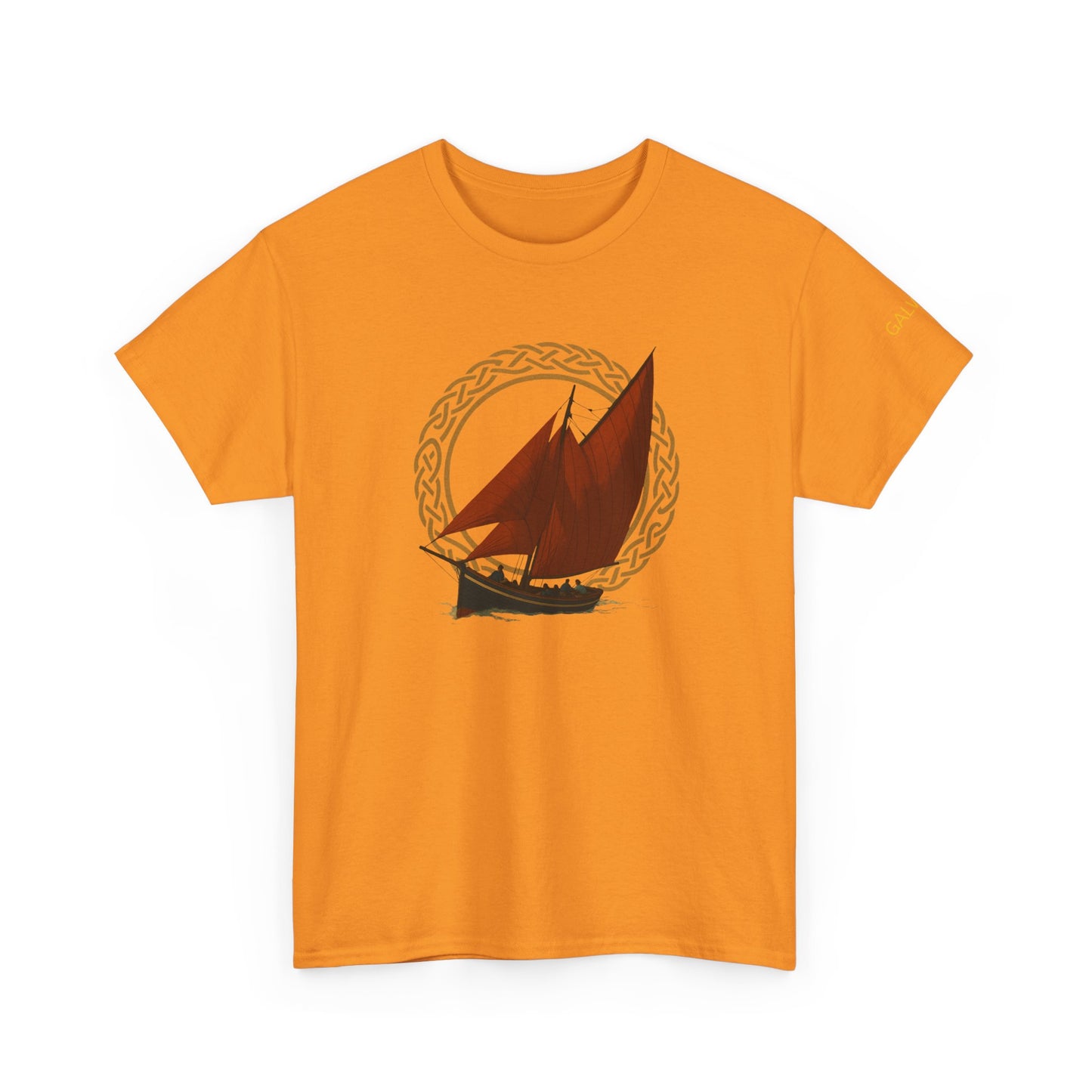 Galway Hooker Nautical T‑Shirt — "Heritage Sails On" Personalized Back & Sleeve Tee