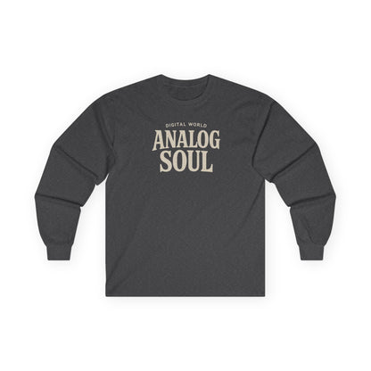 Personalize Digital World Analog Soul Long Sleeve Tee with Birth Year or Name Unisex Ultra Cotton Long Sleeve Tee